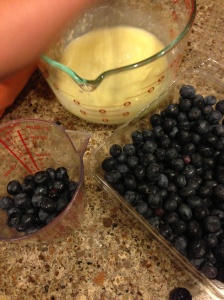 Ingredients for blueberry coffee cake