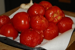 blistered tomatoes